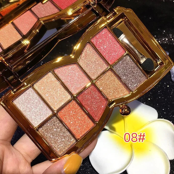 🔥Venta caliente - 49 % de descuento 🔥Paleta de sombras de ojos con brillo de 10 colores