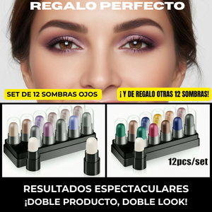 🎁 12 sombras de ojos en stick que transforman tu mirada… ¡y te regalamos otras 12 de regalo!