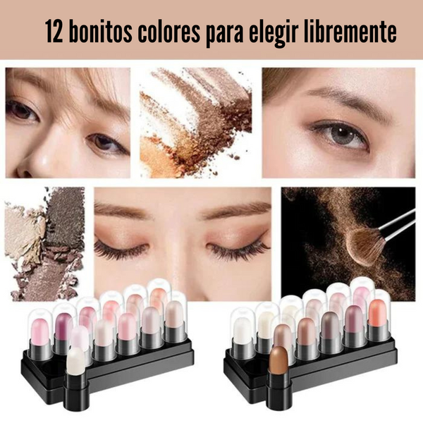 🎁 12 sombras de ojos en stick que transforman tu mirada… ¡y te regalamos otras 12 de regalo!