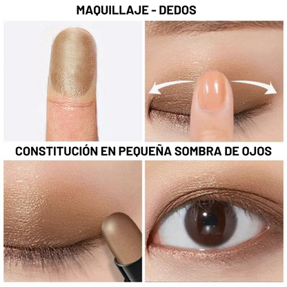 🎁Gran oferta de Maquillaje🎁 Juego de lápices de ojos 12 colores impermeables de larga duración con brillo y sombra de ojos