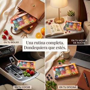 Labios jugosos a todas horas.    8 sabores de fruta de verdad.