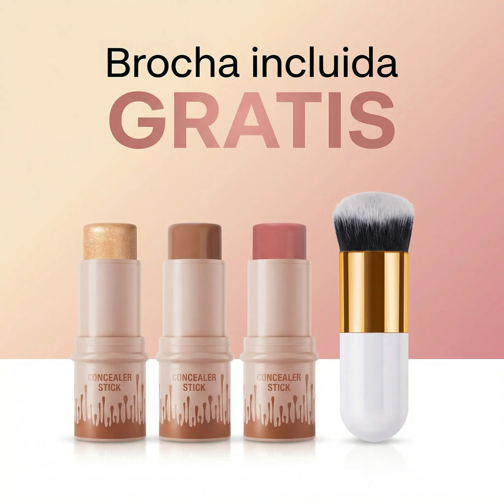 MLuxe – Pack Maquillaje 3 en 1 (Colorete + Iluminador + Bronceador)