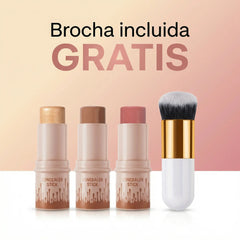 MLuxe – Pack Maquillaje 3 en 1 (Colorete + Iluminador + Bronceador)