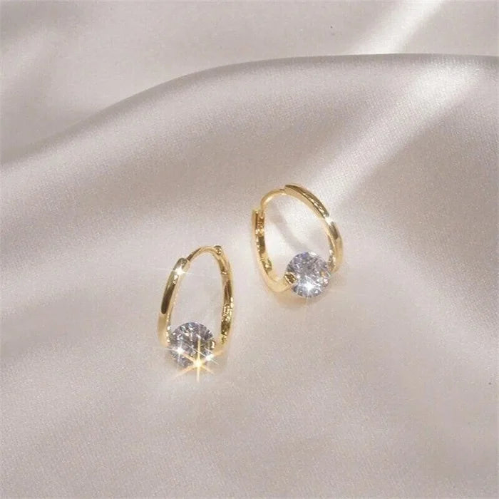 🔥Pendientes redondos con diamantes✨