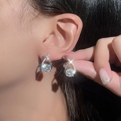 🔥Pendientes redondos con diamantes✨