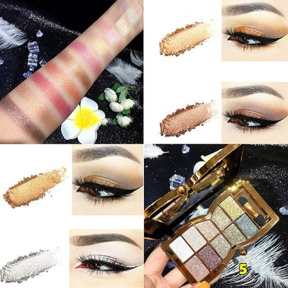 🔥Venta caliente - 49 % de descuento 🔥Paleta de sombras de ojos con brillo de 10 colores